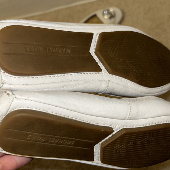 White Leather Michael Kors Flats - Picture 6 of 7